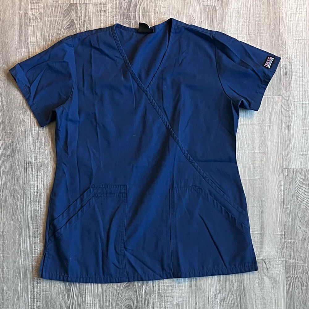 CHEROKEE faux wrap scrub top